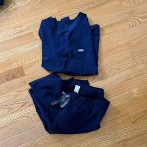 Figs Navy Blue Scrub Set